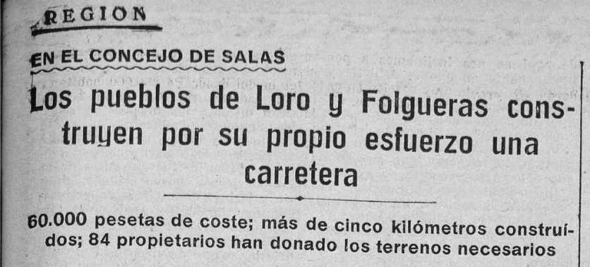 Titular de Región 1925 octubre 30 construccion carretera vecinos titular